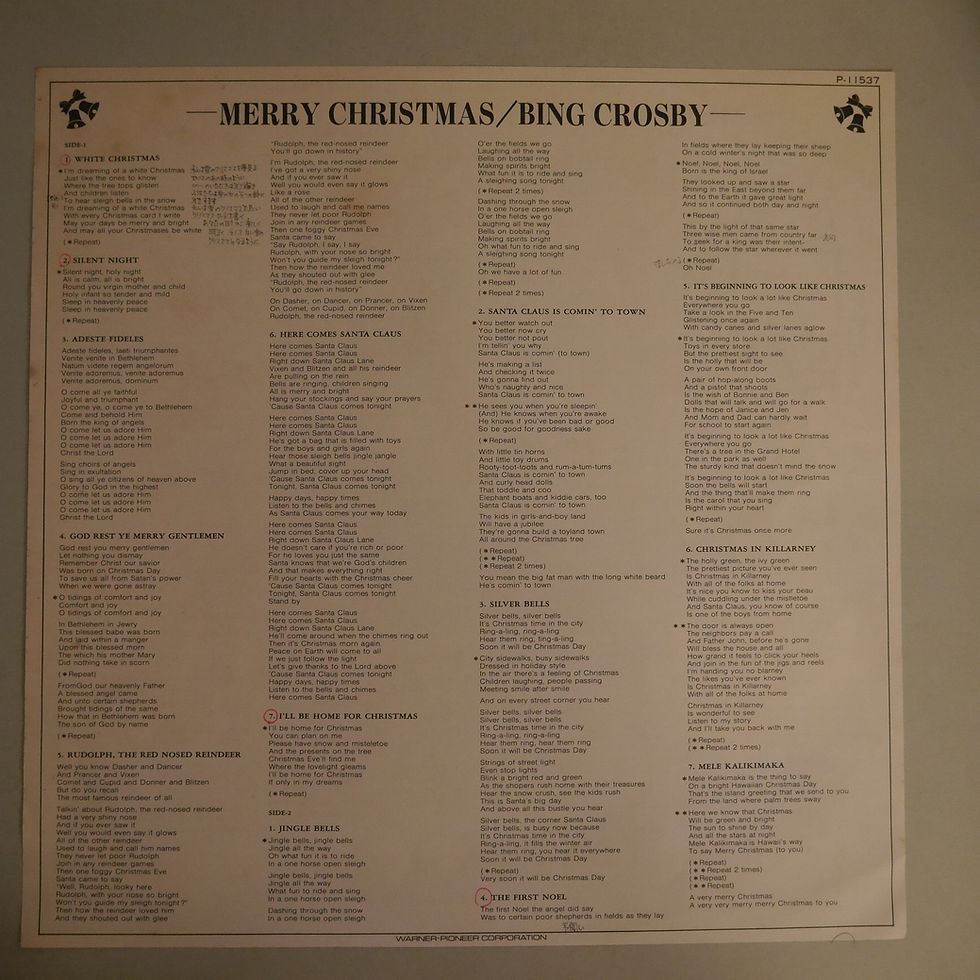 サムネイル： BING CROSBY / MERRY CHRISTMAS