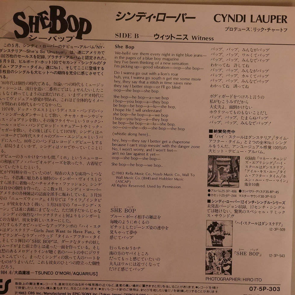 サムネイル： CYNDI LAUPER / SHEBOP