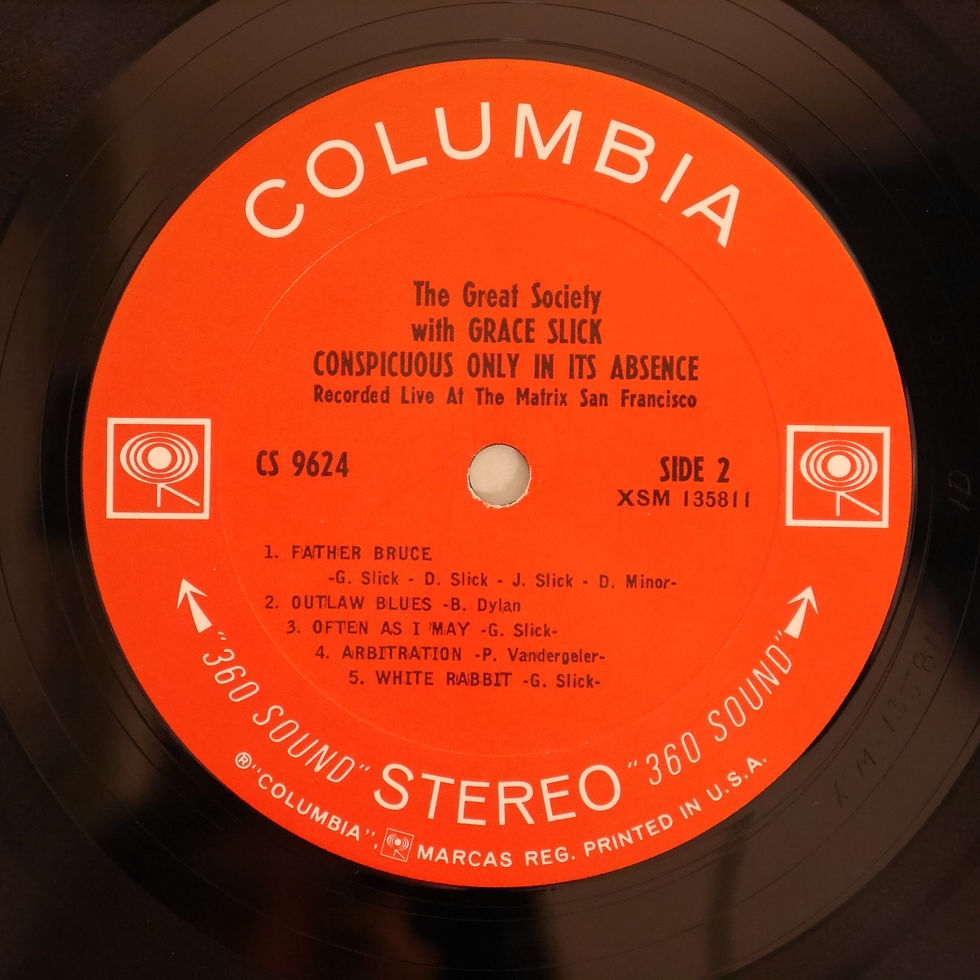 サムネイル： Great Society With Grace Slick / Conspicuous Only Its Absence