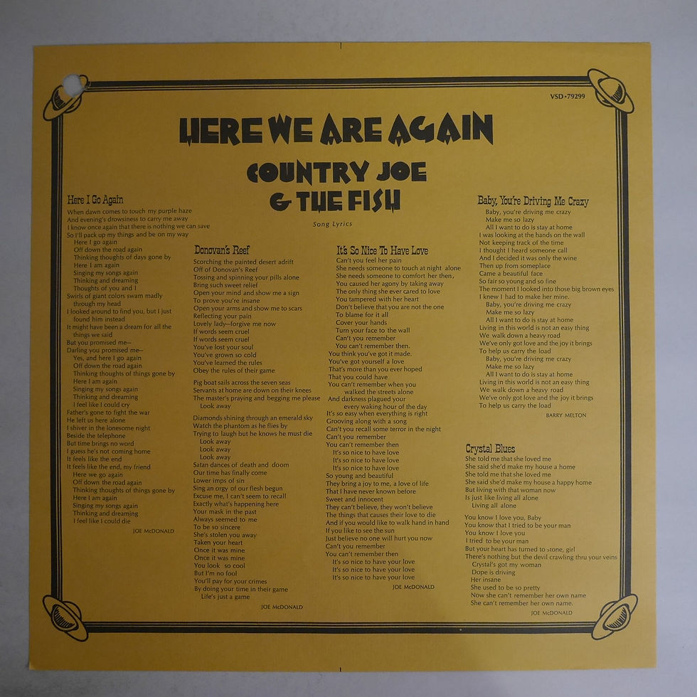 サムネイル： COUNTRY JOE & THE FISH / HERE WE ARE AGAIN