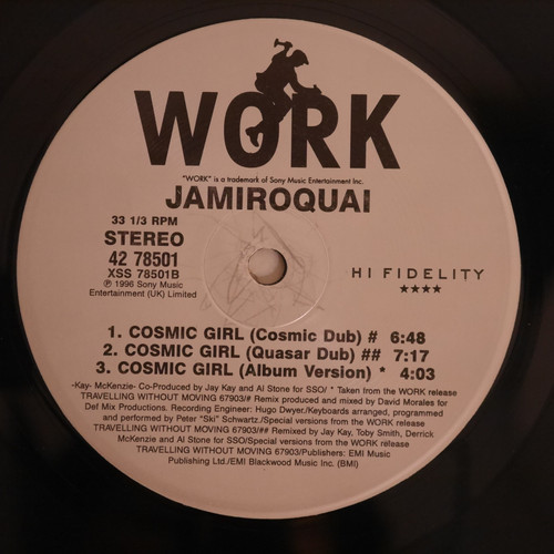 Jamiroquai / Cosmic Girl （DFP remix）レコード Jamiroquai / Cosmic Girl （DFP remix）レコード