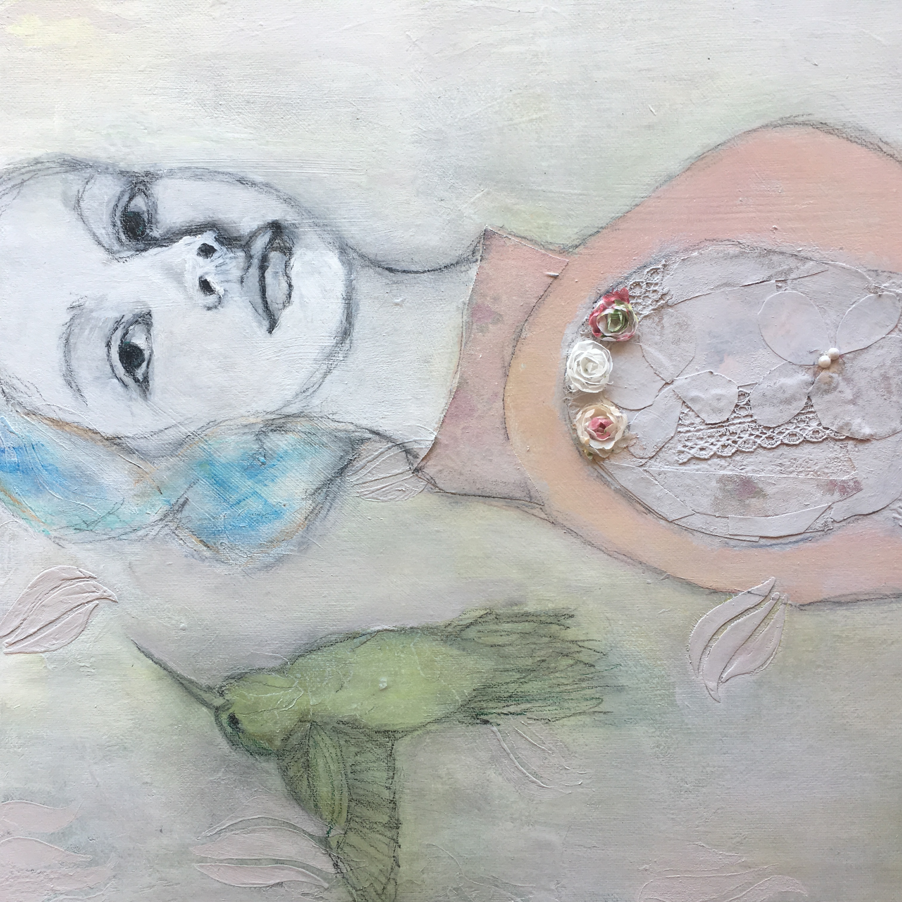 Girl and Humming Bird