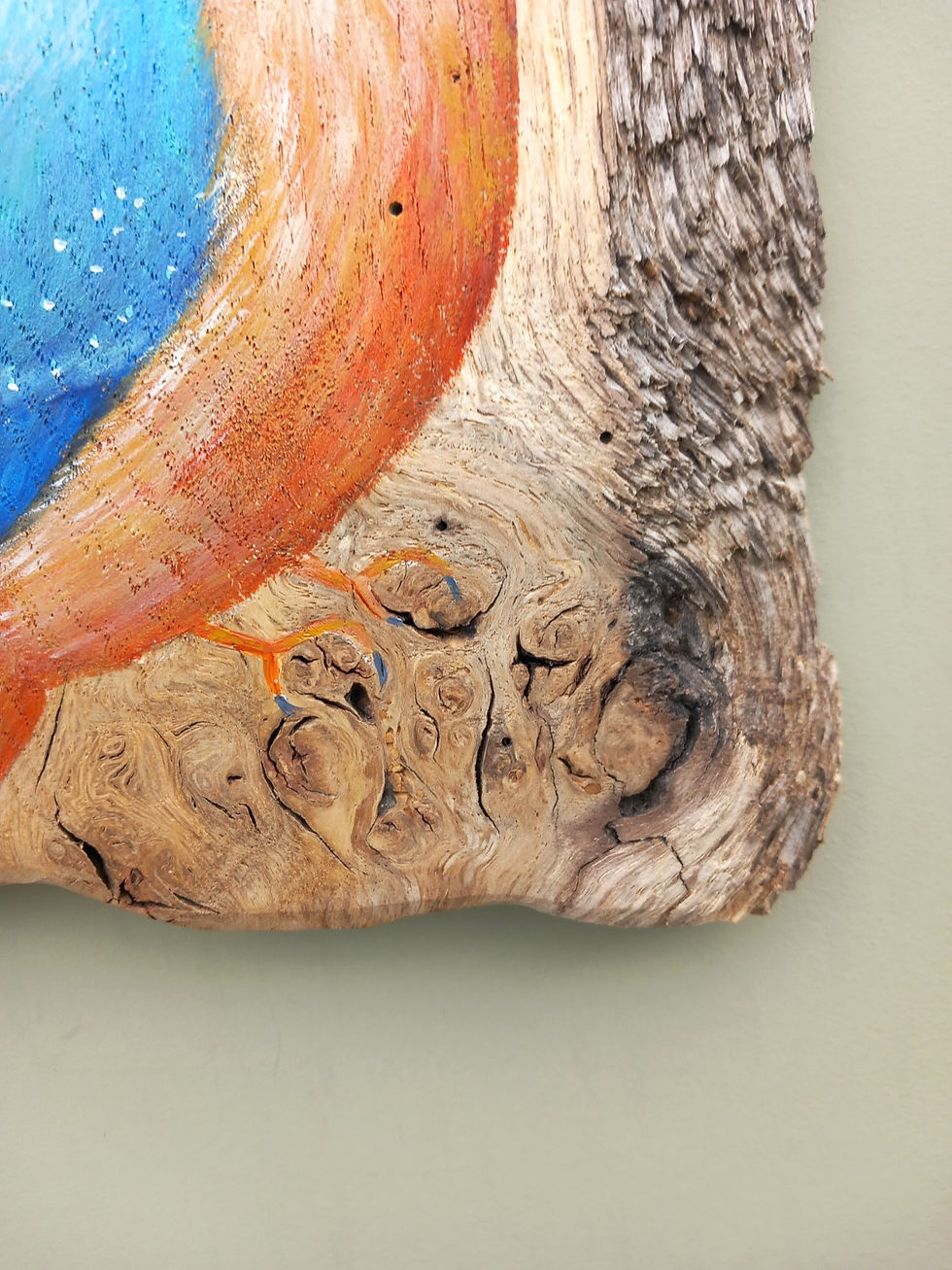 Thumbnail: kingfisher painting on wood