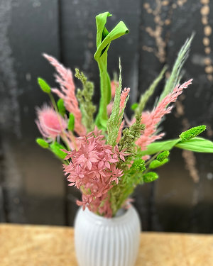 0106_grøn/rosa buket