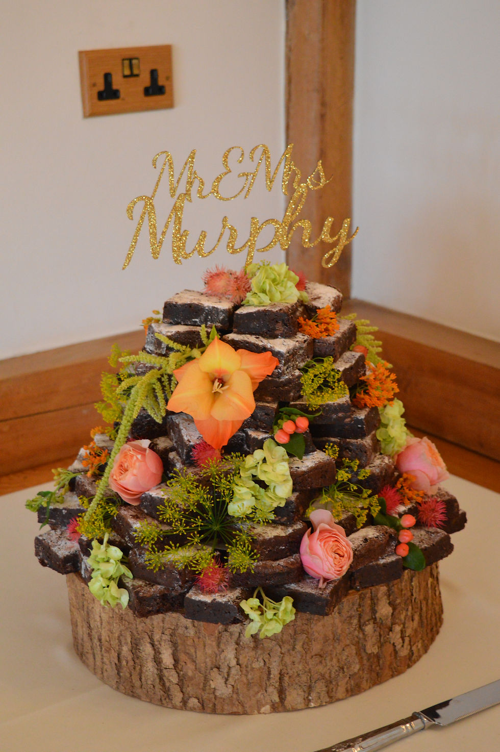 Colourful Corals and Greens Cake