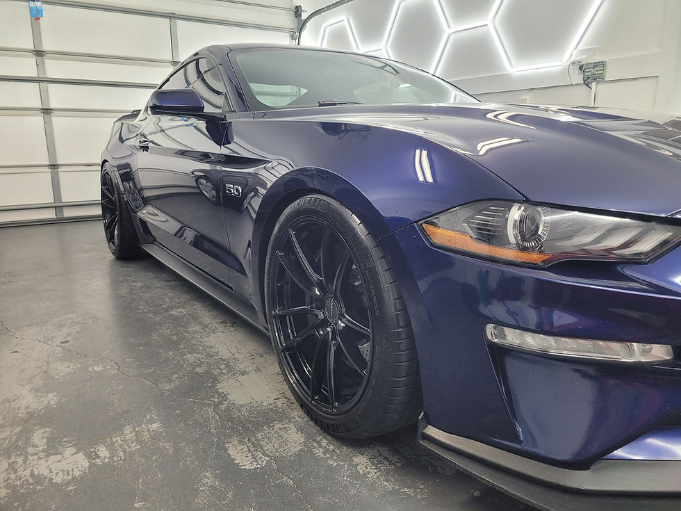 Blue Ford Mustang