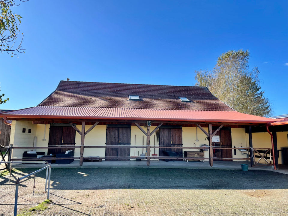 Stable's yard in front.