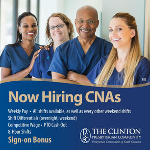 Clinton Presbyterian Community is Hiring CNAs