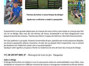 Ajude a devolver às crianças do Abrigo um espaço de alegria e brincadeiras!