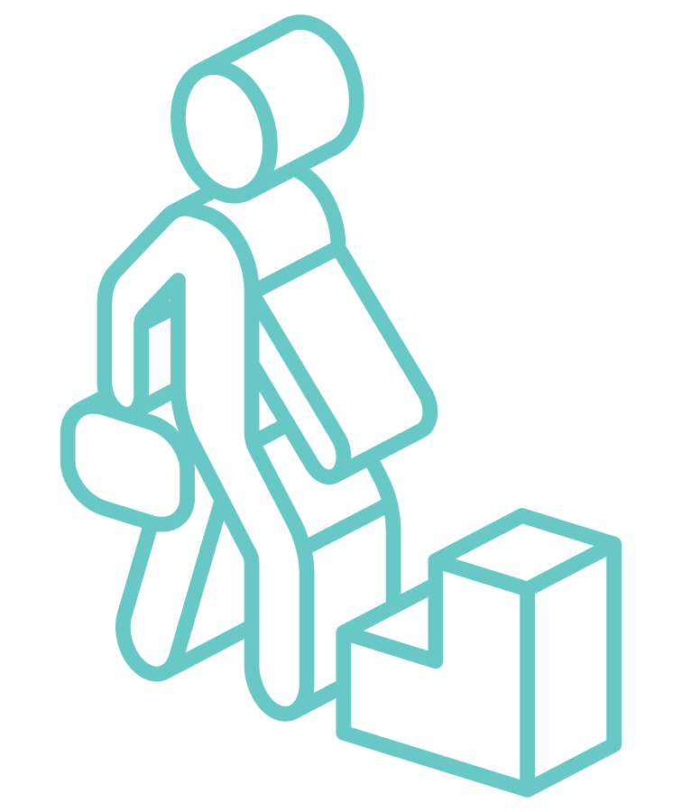 Career Growth - Isometric Alternate Light Teal Icon