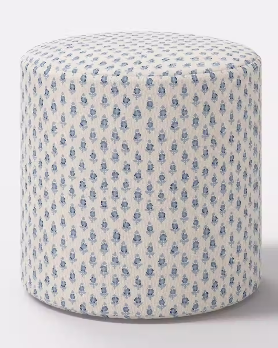 Pouf Thalia Drum en Bagru Block Blue · Target