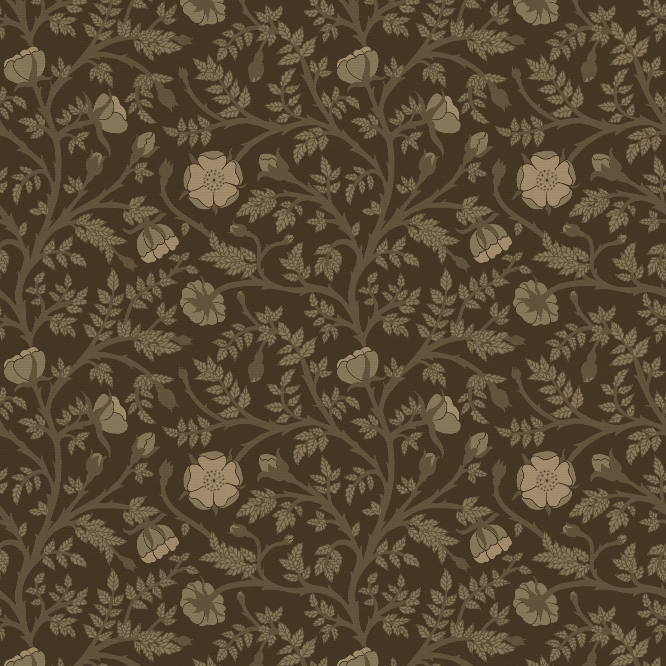 Heritage floral wallpaper with flowing botanical vines