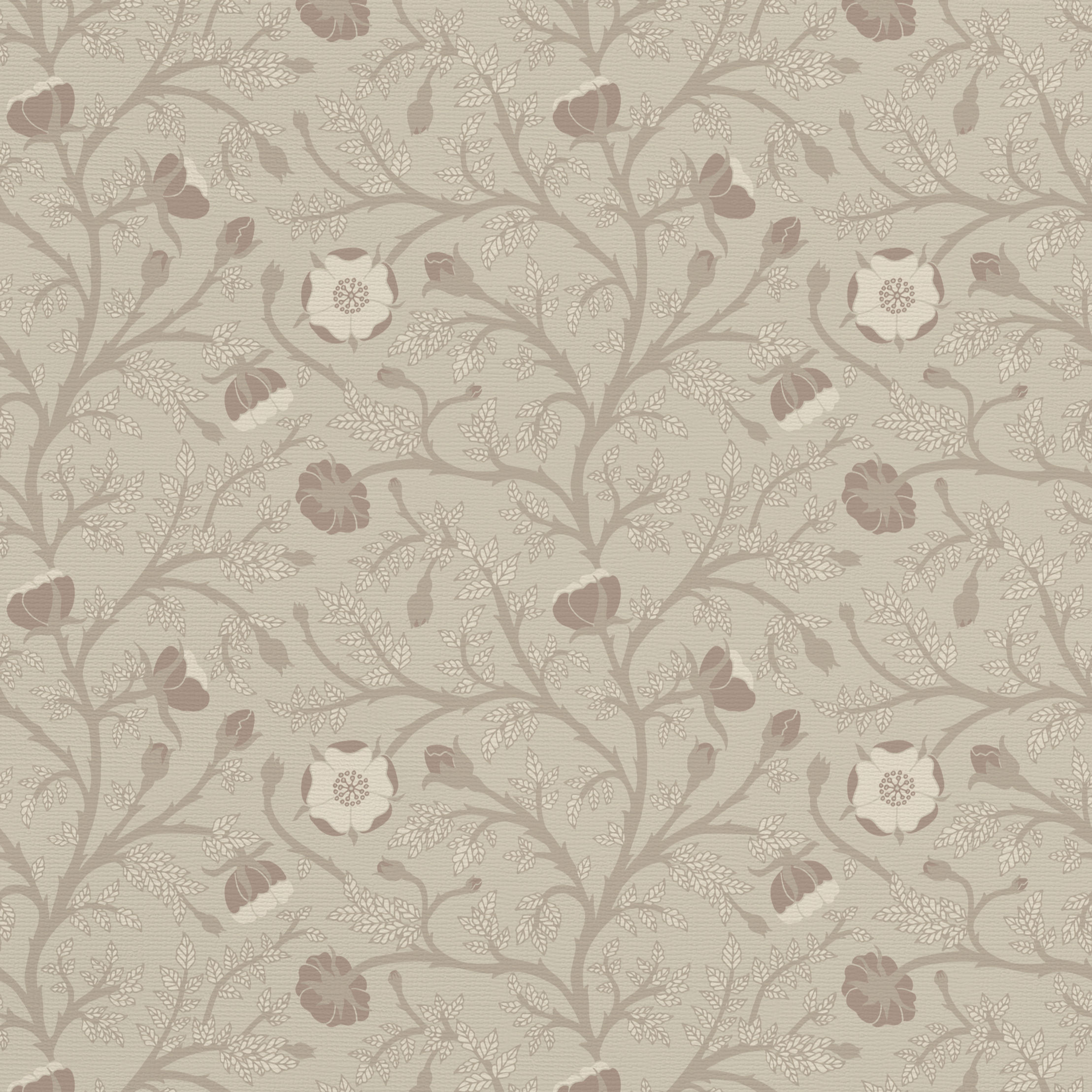 Heritage floral wallpaper with flowing botanical vines