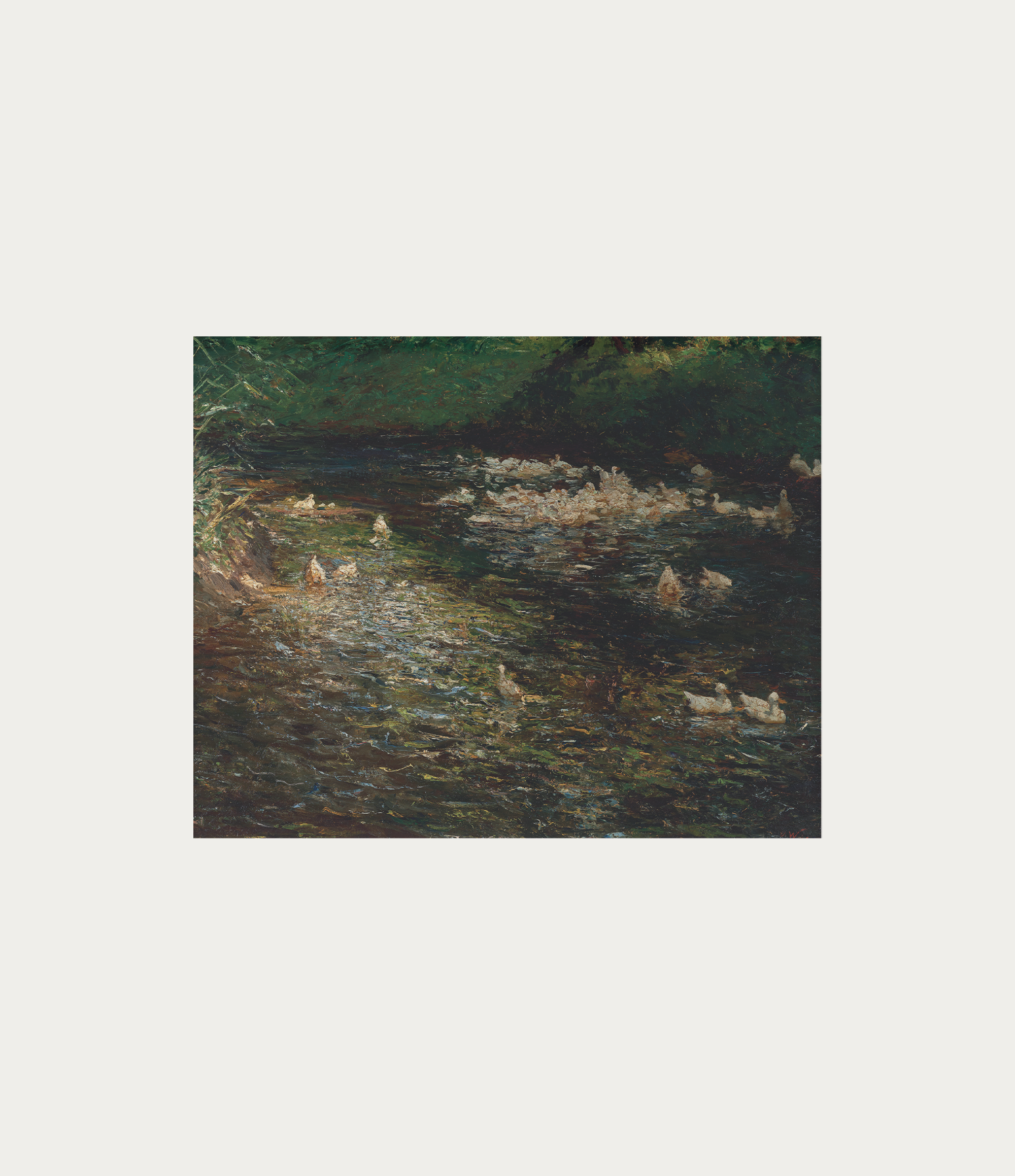 Affiches d’art vintage Étang au canard sans cadre par Artza & Co.