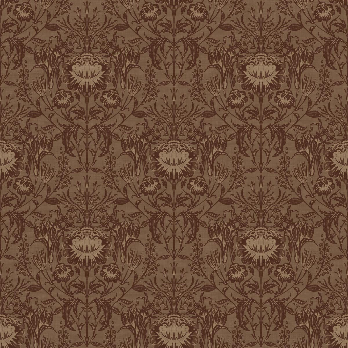 Cordelia wallpaper by Smoke in the Woods - A vintage-inspired botanical pattern featuring intricate floral and foliage motifs