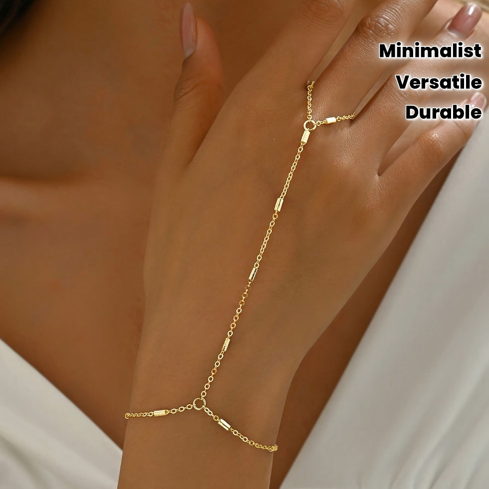Minimalist Gold-Tone Beaded Chain Bracelet