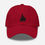 Thumbnail: Red Dad Cap with Black Embroidered Arato Flame | Front View