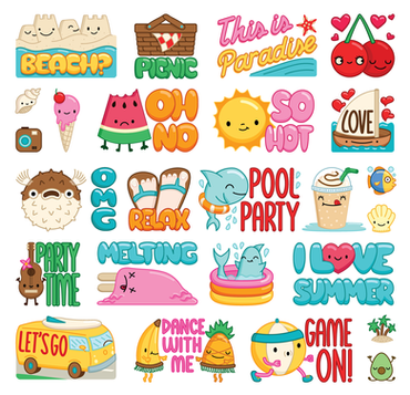 illustrations stickers and logo design viber by sasa elebea