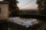 italian wedding dinner table at sunset