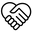 Heart-Shaped Handshake Icon