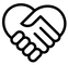 Heart-Shaped Handshake Icon