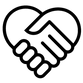 Heart-Shaped Handshake Icon