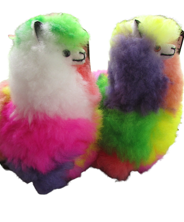 Plush Alpacas Handmade in Puru in Bright Colors