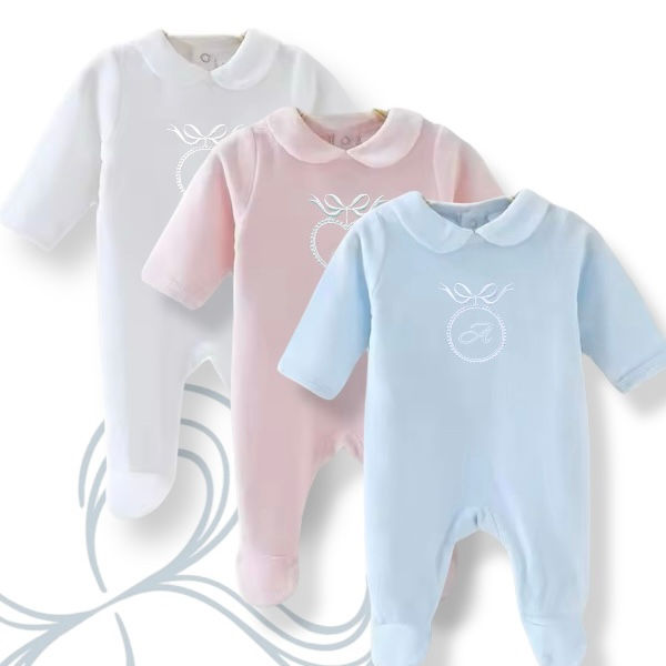 Thumbnail: Light blue velvet footie