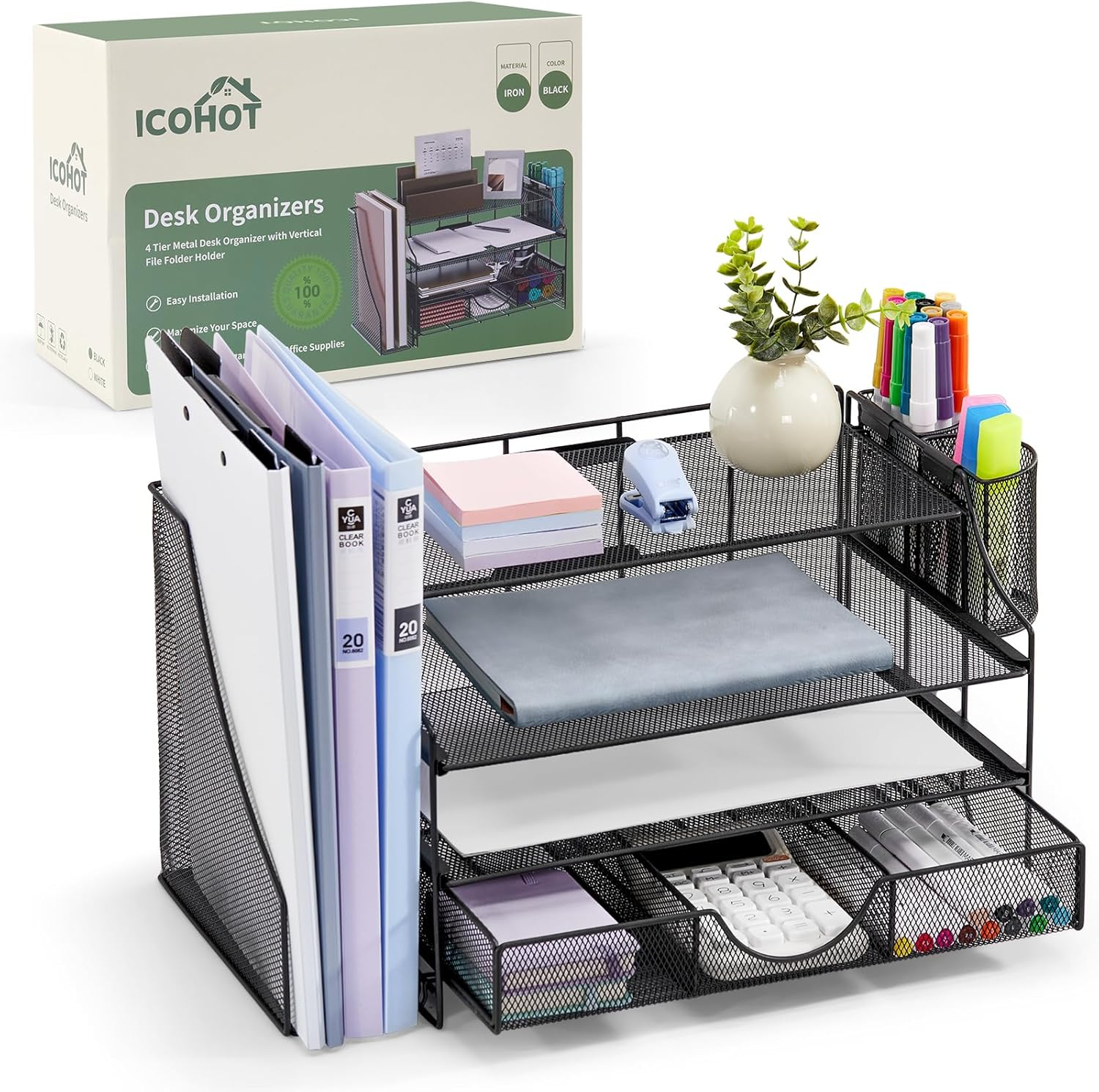 4-Tier Desktop File & Supply Organizer