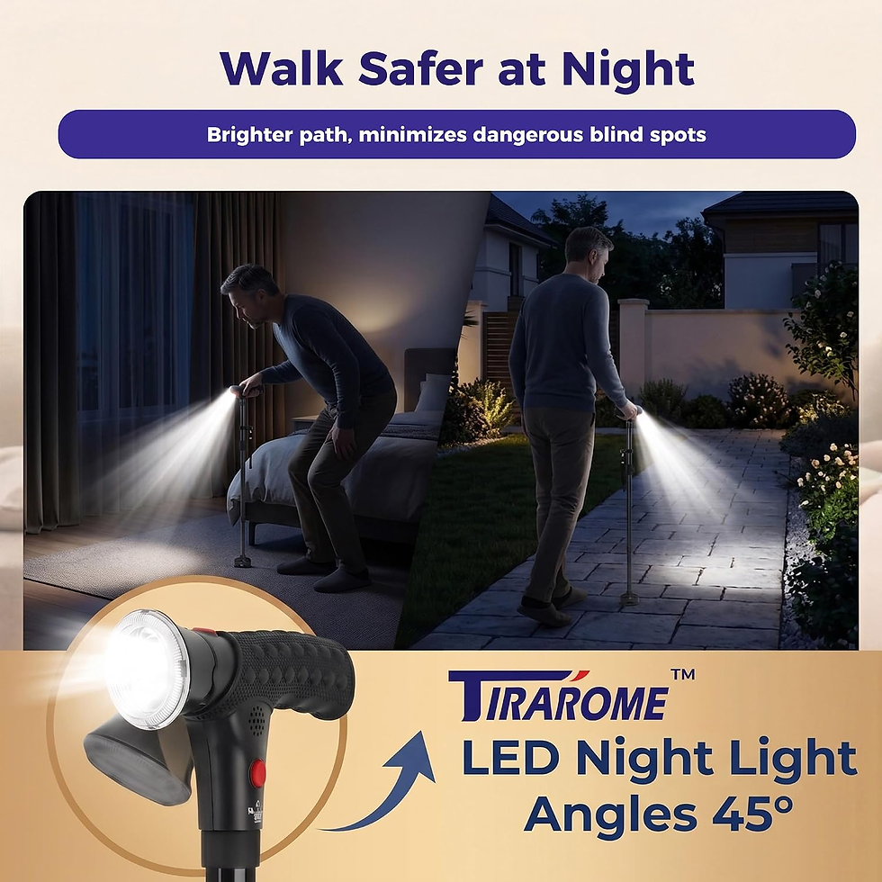 Thumbnail: Folding Walking Cane with LED Light & Emergency Alarm