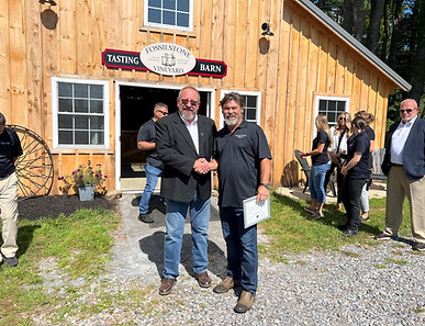 Kevin at the Fossil Stone farms ribbon cutting ceremony.