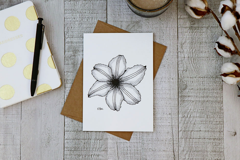 Clematis Greeting Card - Box of 5