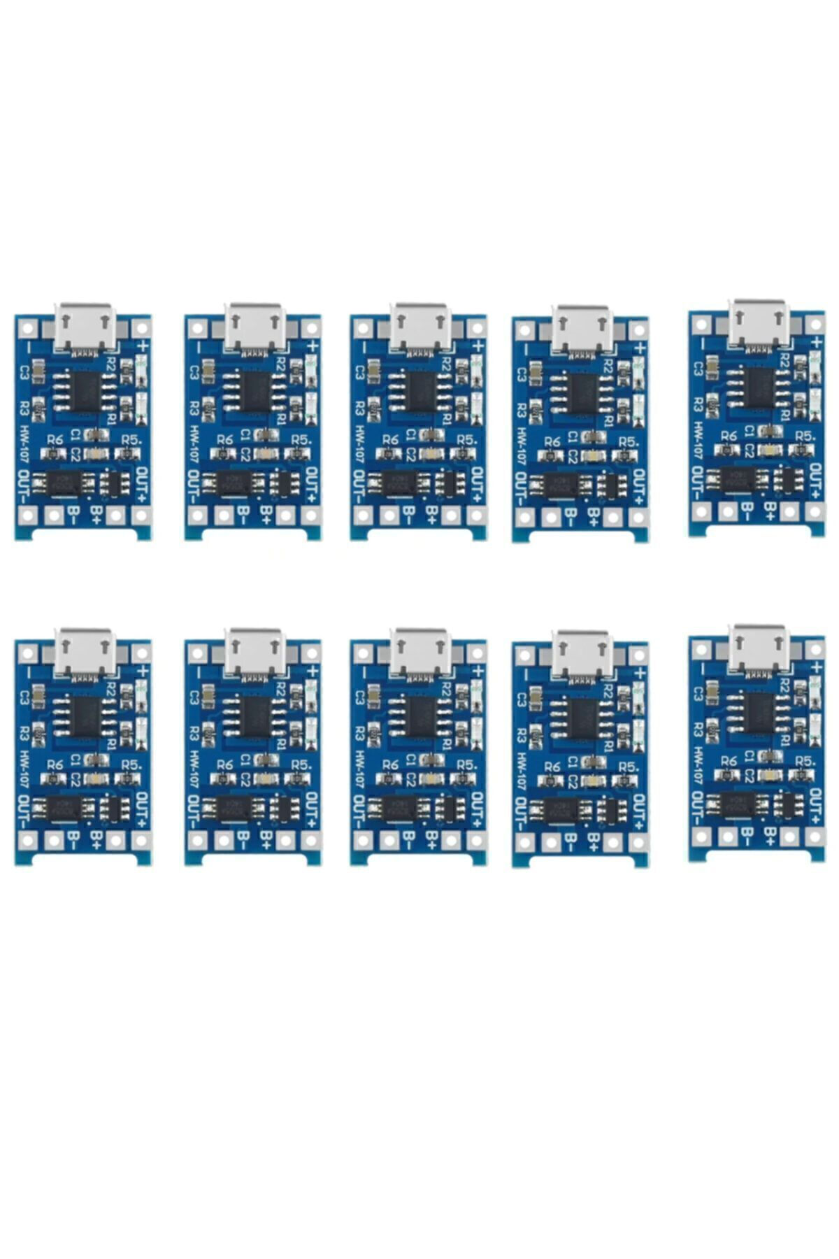 10 Adet TP4056 Micro USB Lityum Pil Sarj