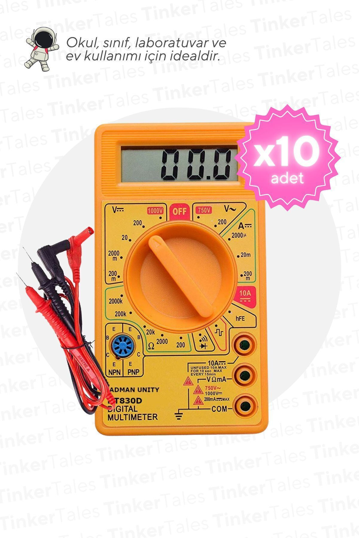 10 lu Dt-830d Dijital Multimetre MEB