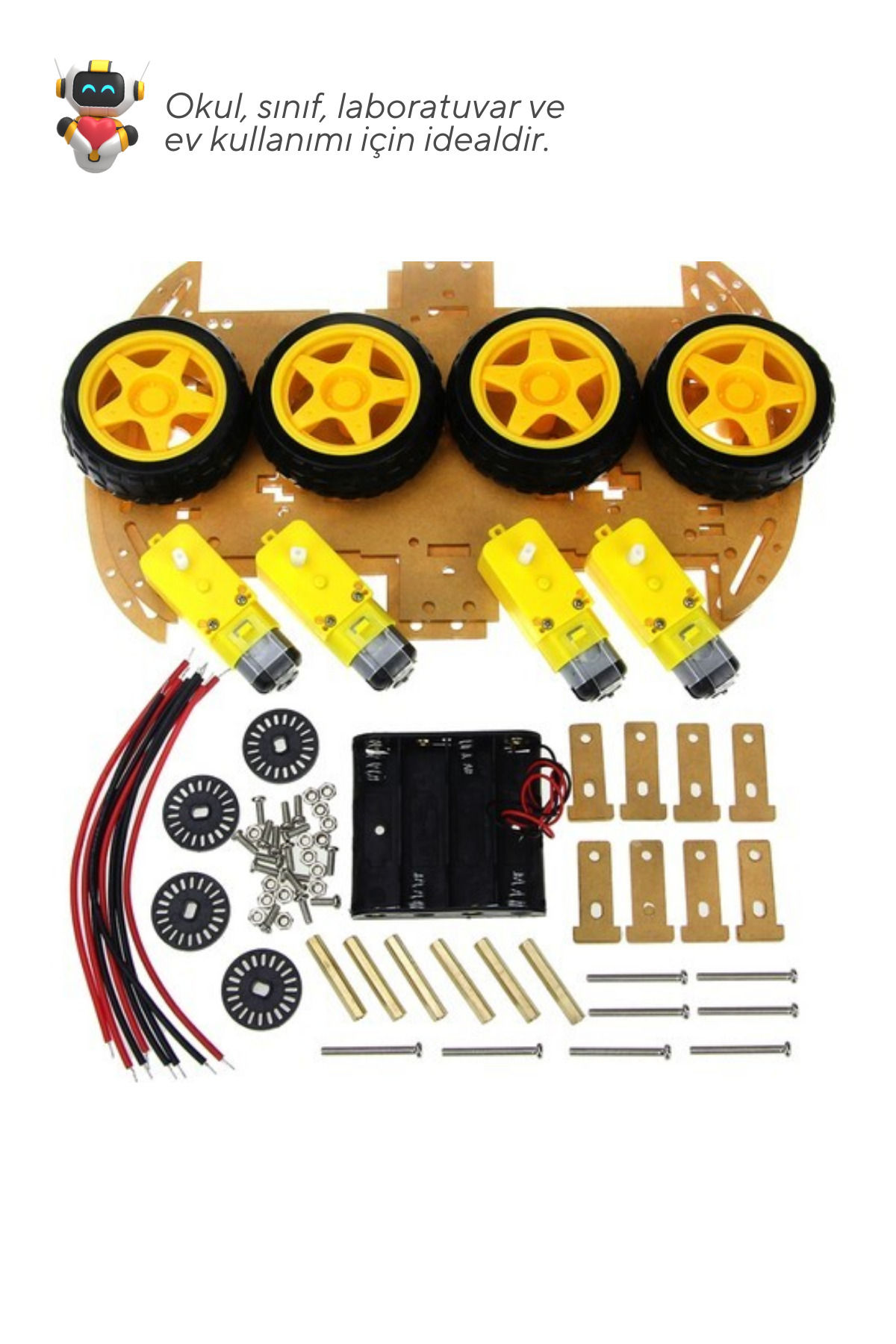 25 li Paket 4WD Robot Araba Kiti MEB Uyumlu