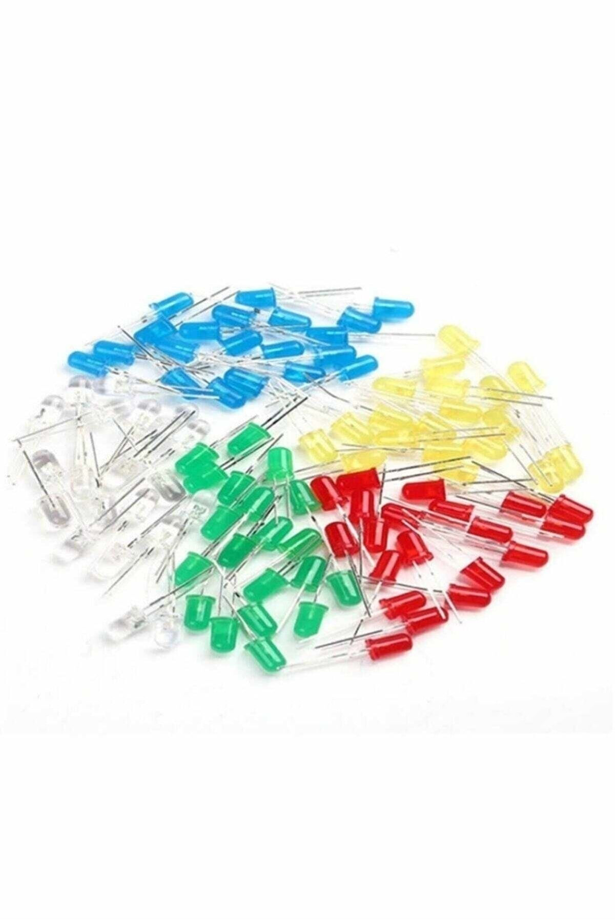 50 Adet 5mm Led 5 Farkli Renk