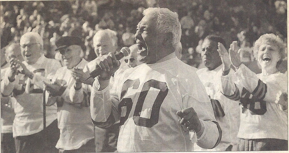 Harold singing the National Anthem at Cleveland Stadium in 2005
