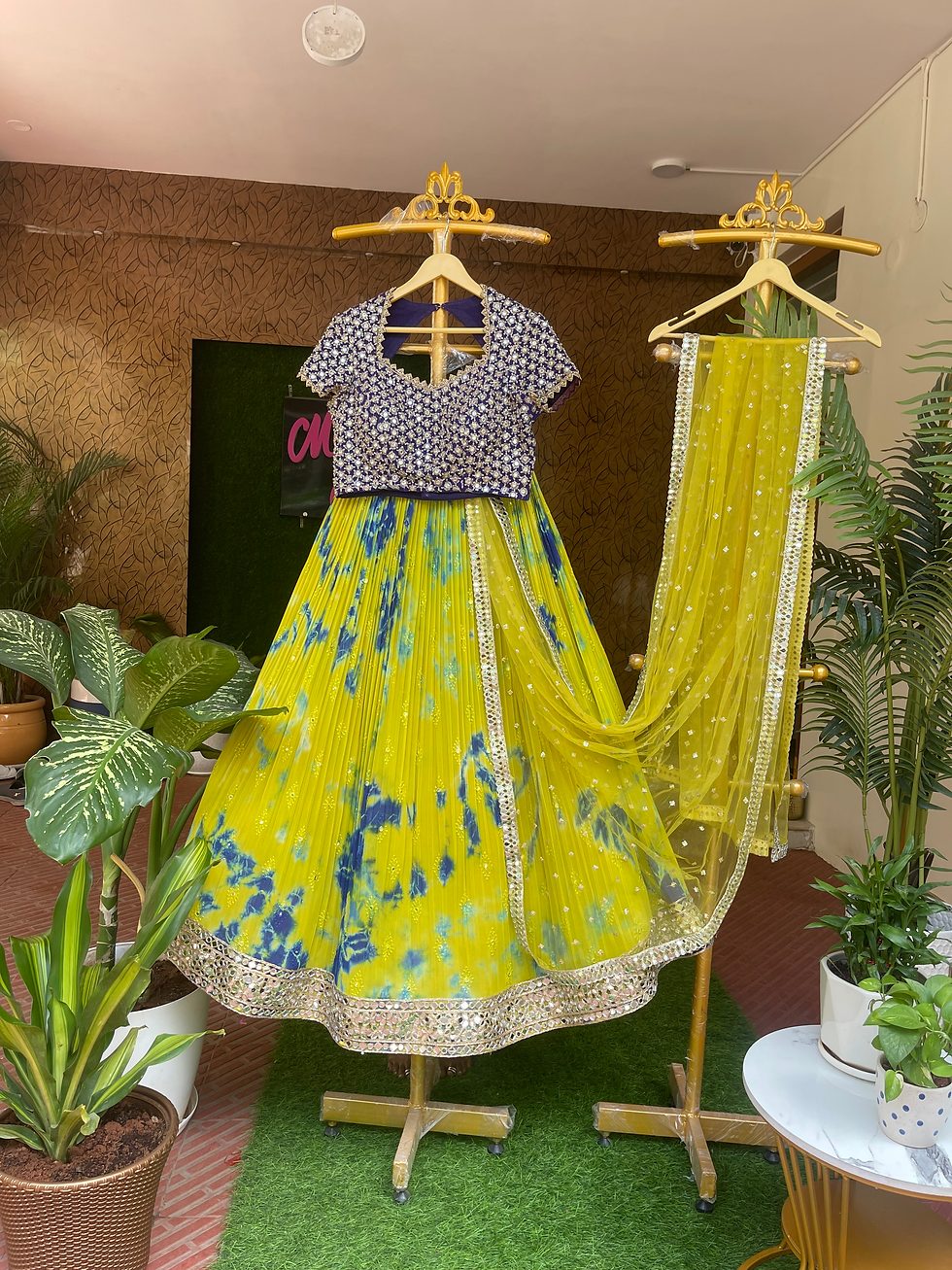 Tie and dye Cocktail lehenga