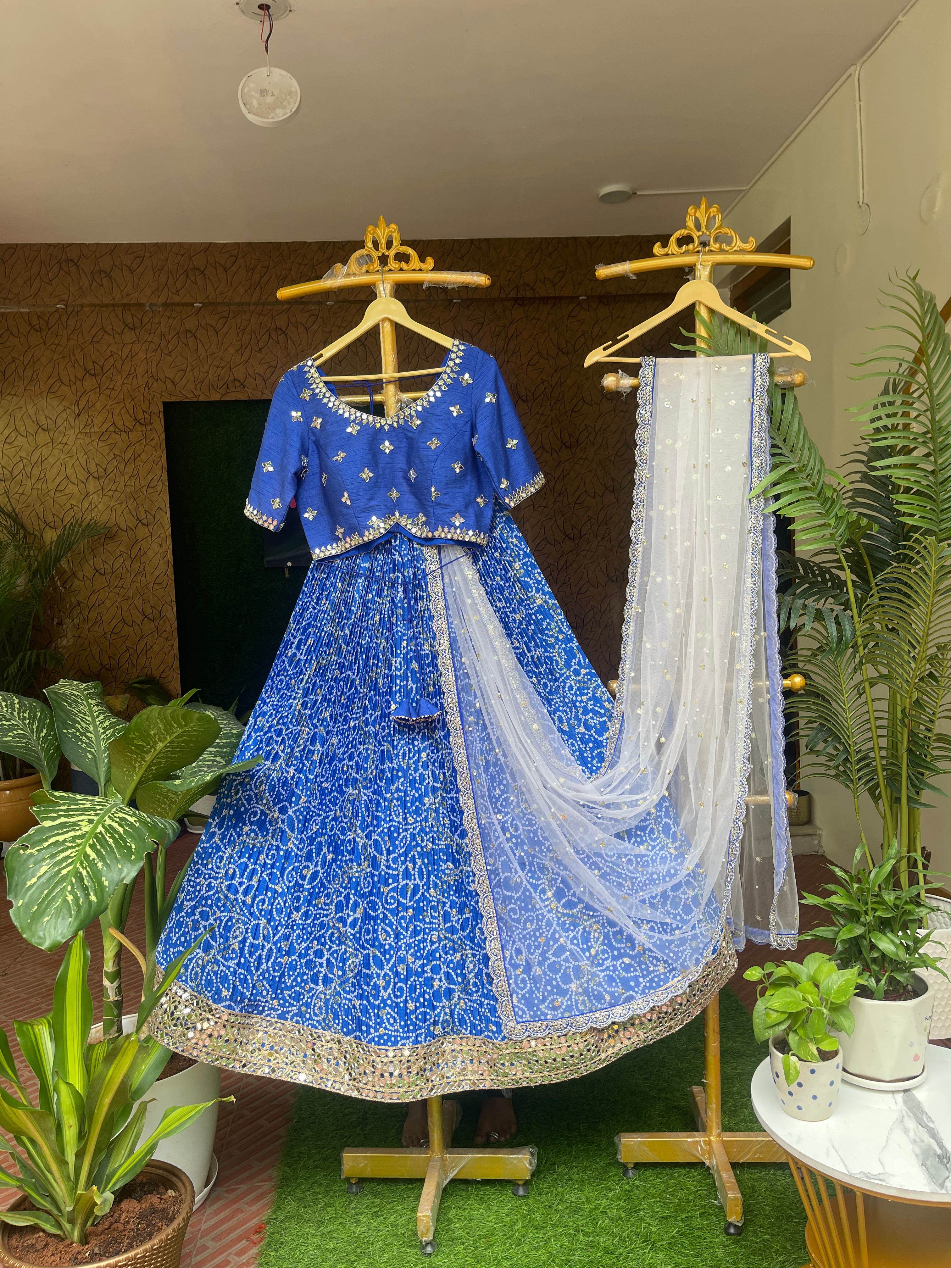 Blue cocktail lehenga 