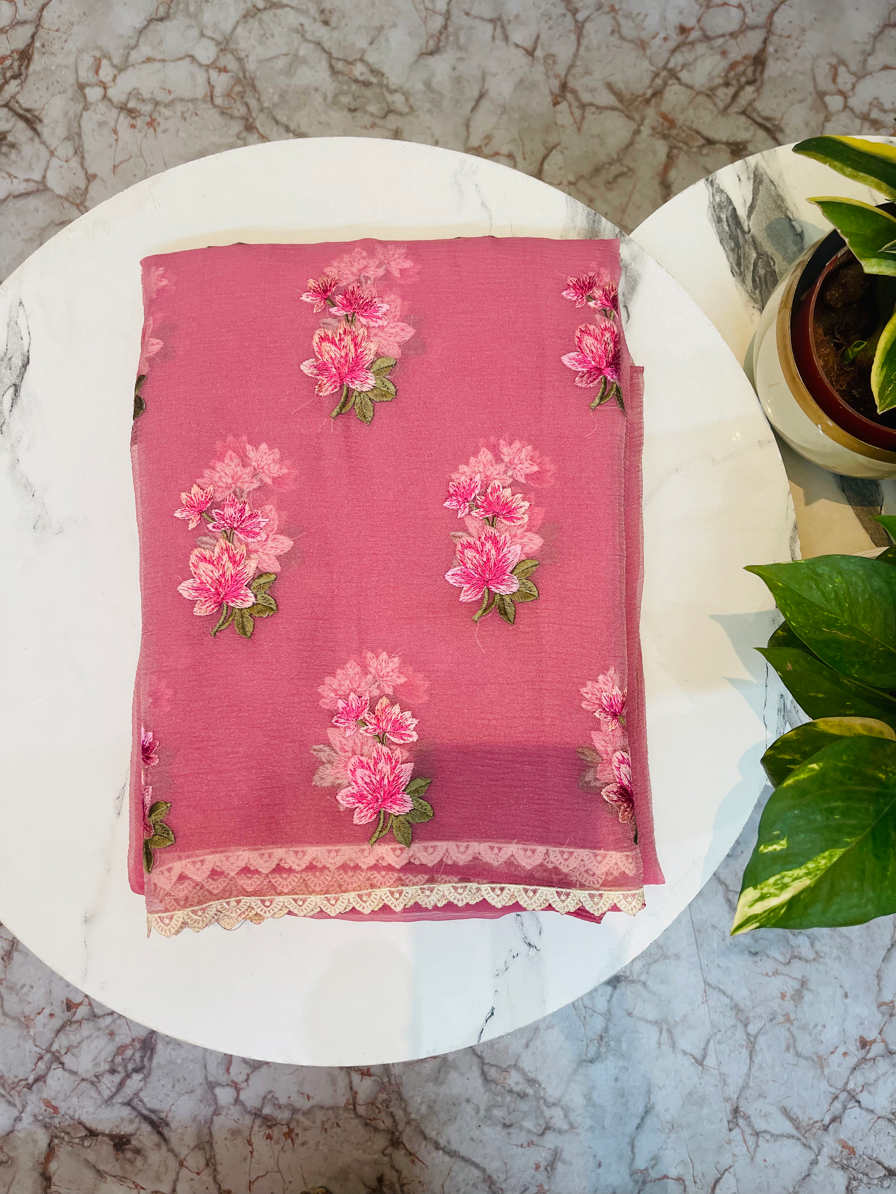 Chiffon tissue saree