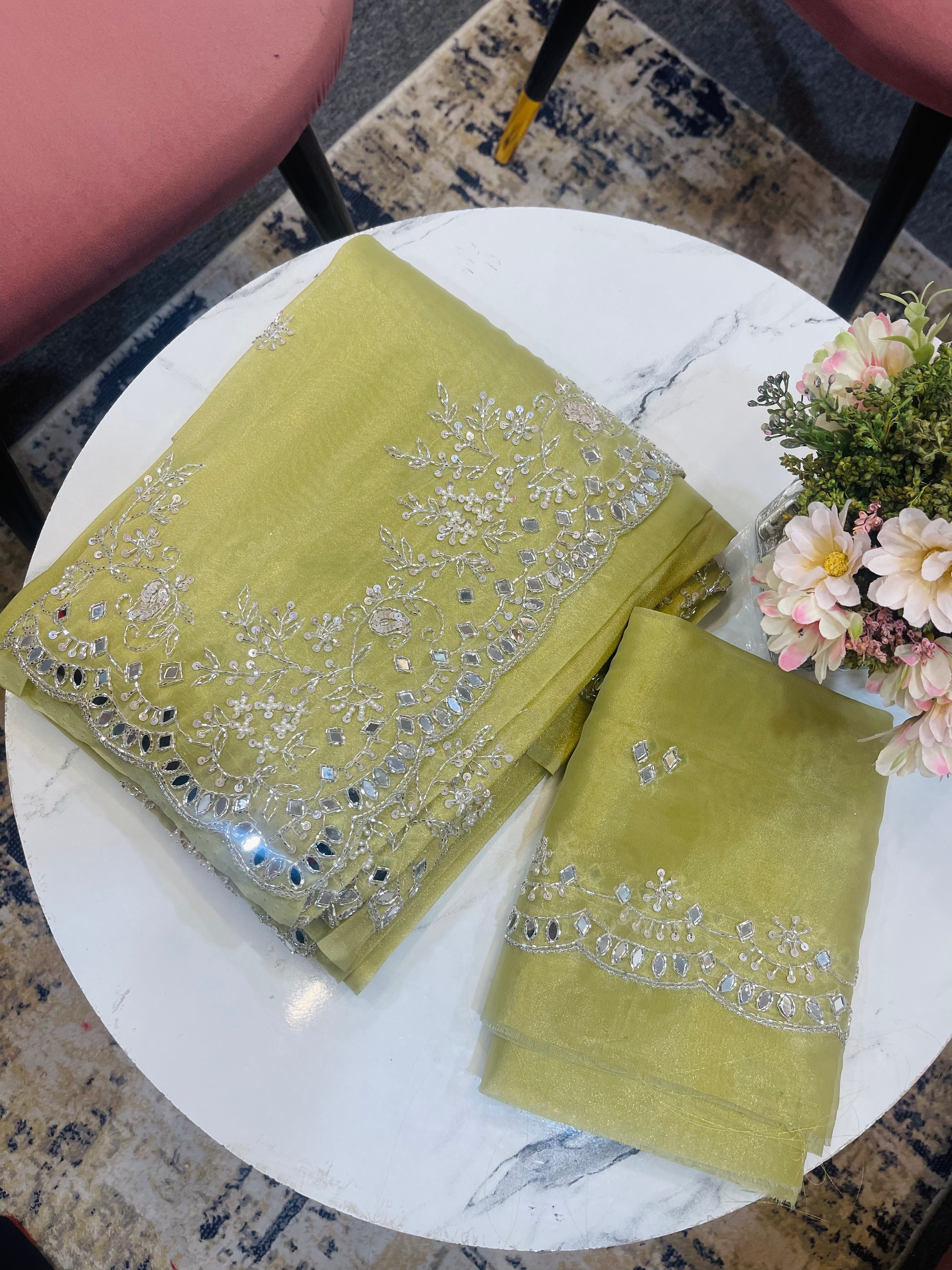 Mirror cocktail saree(available on preorder too)