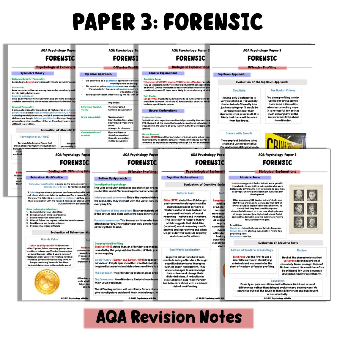 AQA Forensic Psychology Full Revision Notes A Level Psychology