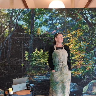 Immersive Scale. Cat's Large Painting Commission of Woodlands
