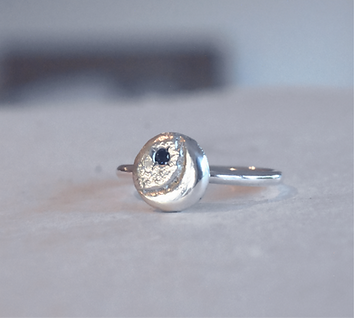 Midnight Crescent Moon Phase Ring