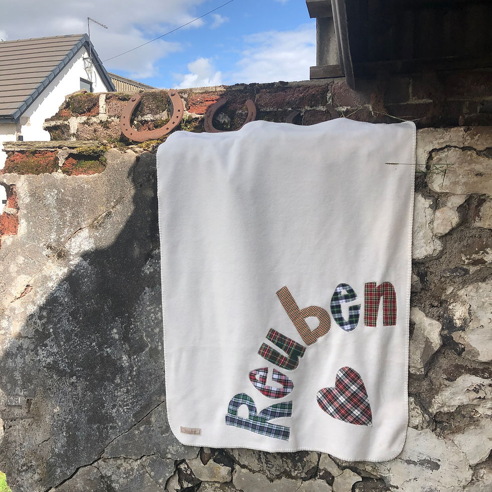 Thumbnail: Personalised baby Blanket tartan letters