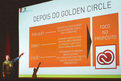 Luciano Araújo em palco do Photoshop Conference - palestrante Adobe Creative Cloud e fluxos de trabalho de imagem