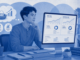 A young man looks at Stock Market