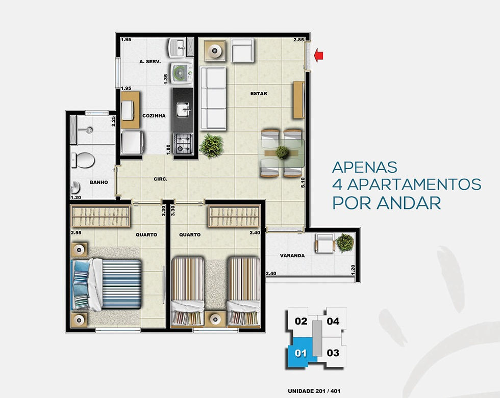Miniatura: Apartamento 2 quartos em Teresópolis