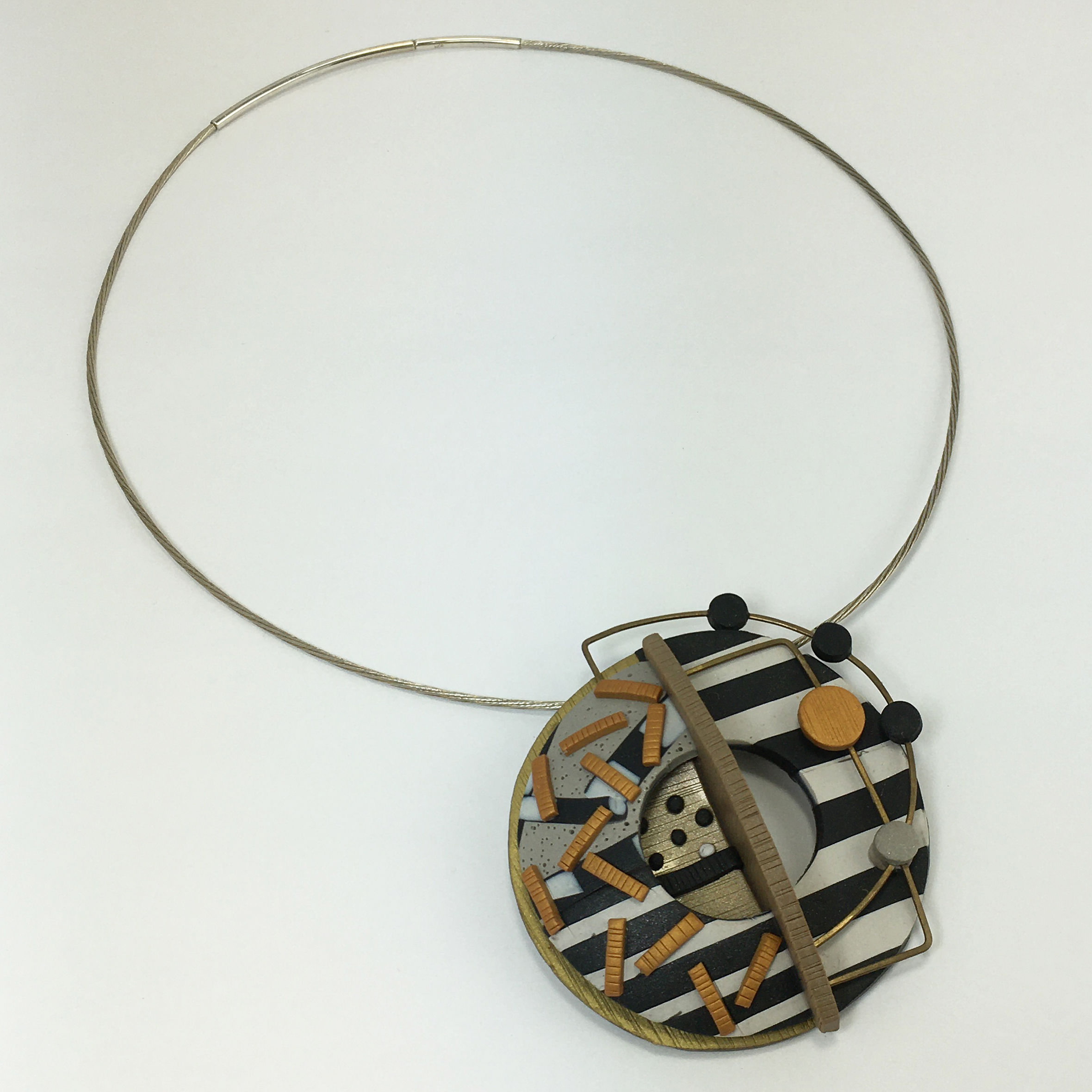 Tan Gold Black Half Dome with Wire