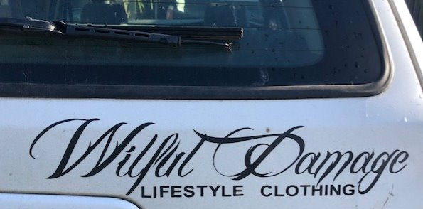 Thumbnail: Wilful Damage Cursive Script Sticker